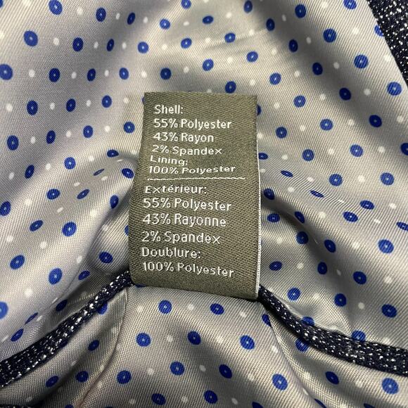 Oak Hill Blazer Mens 2XL Navy Stretch Polka Dot Lined Suit Jacket Career Classic - Picture 8 of 15